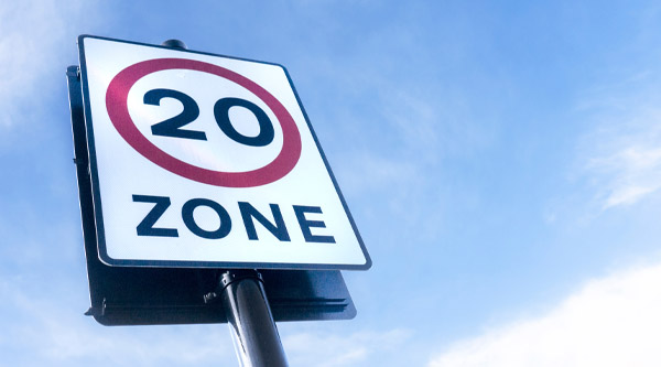 20 MPH signpost